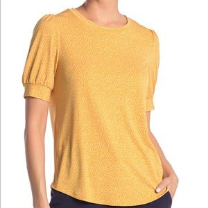 Adrianna Papell Patterned Textured Puff Sleeve Top